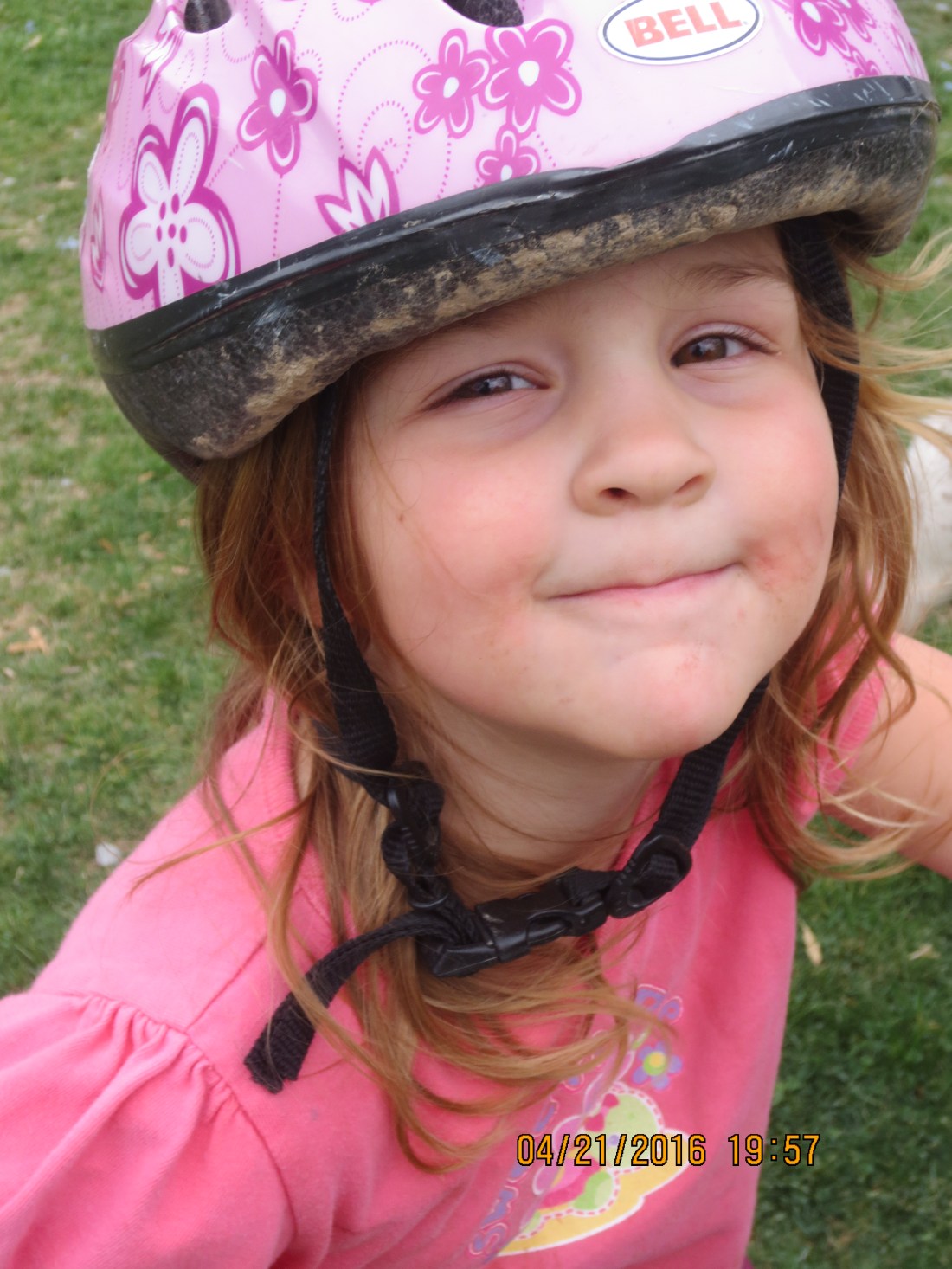 Addy in bike helmet