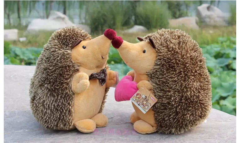 Super-cute-2pcs-a-pair-18cm-cartoon-mini-nici-sweet-lover-hedgehog-plush-hold-doll-hold